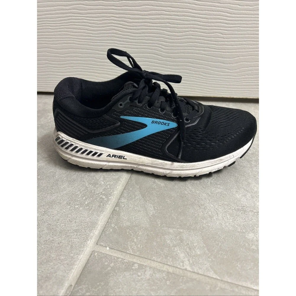 Brooks Ariel 20 Black Blue W Size 8.5 Used No Box